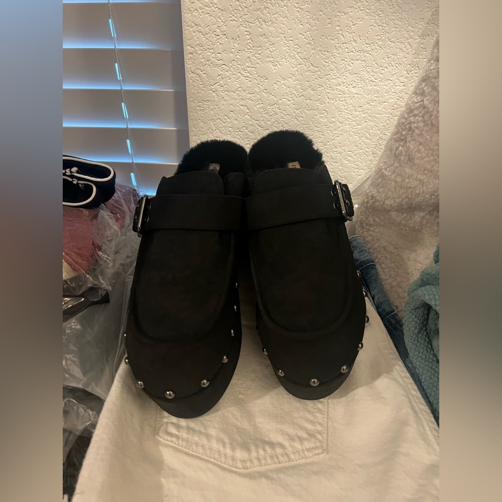 FREE PEOPLE Anya Suede Clogs - Black, Sz 8 NWT - Picture 5 of 6